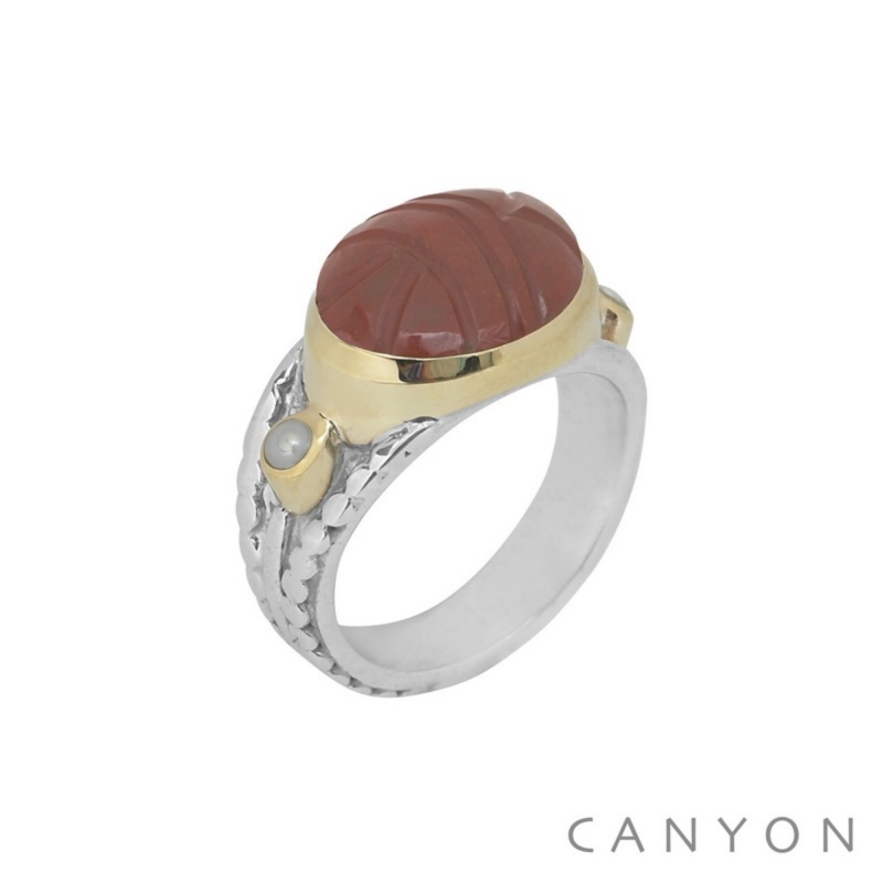 Bague Scarabée rouge S