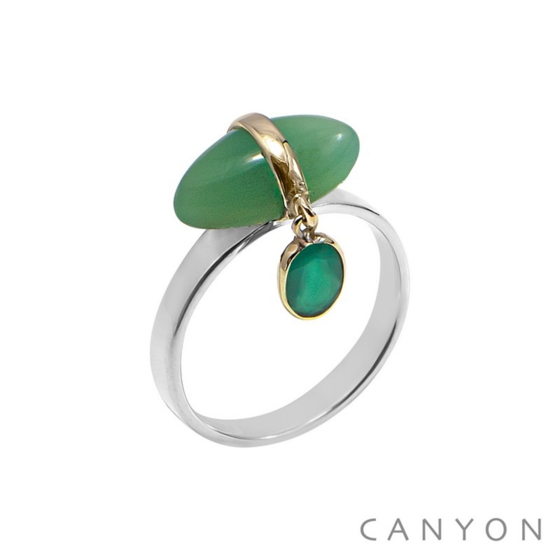 Bague Navette vert