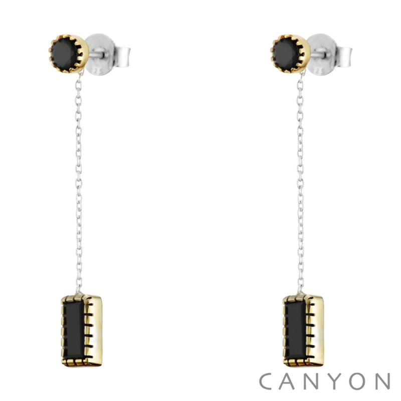 Boucles d'oreille Cameron noir