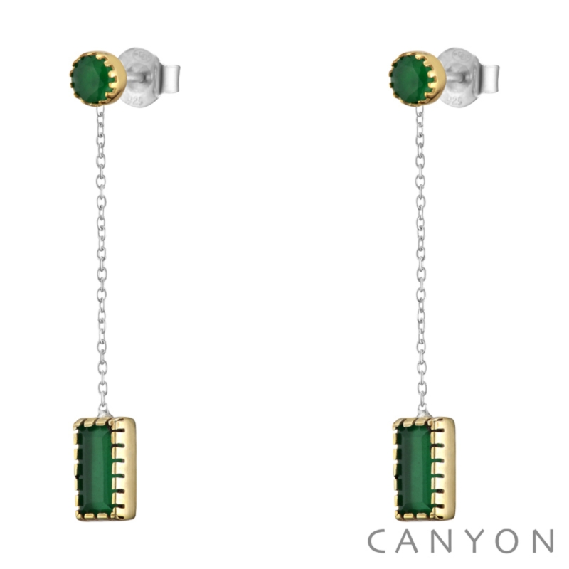 Boucles d'oreille Cameron vert