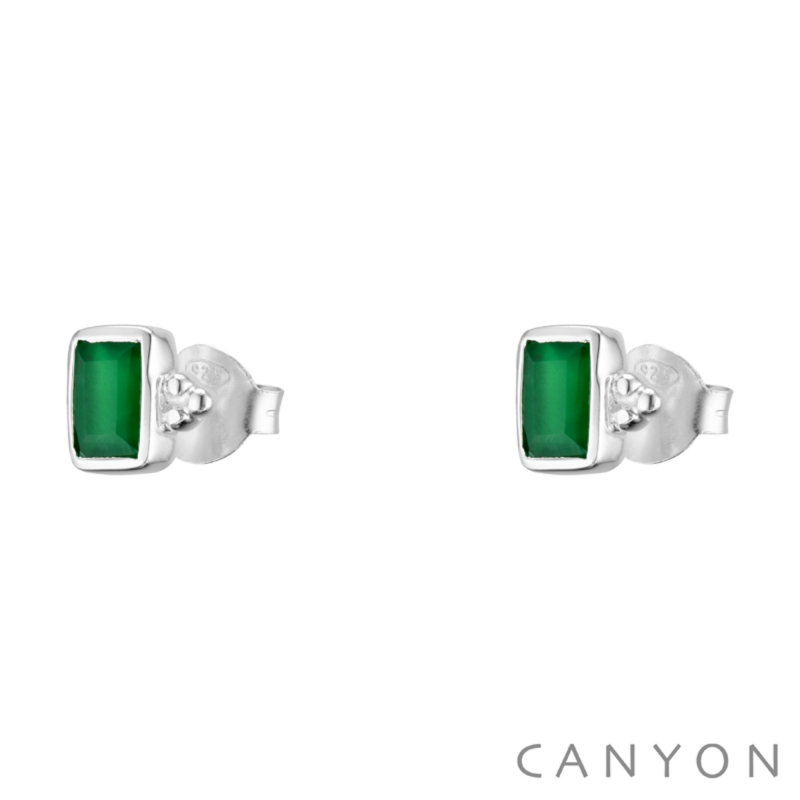 Boucles d'oreille Rectangle vert