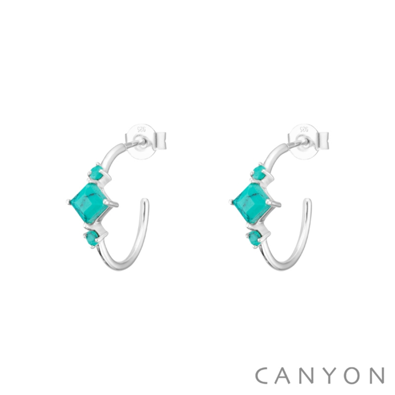 Boucles d'oreille Losange turquoise