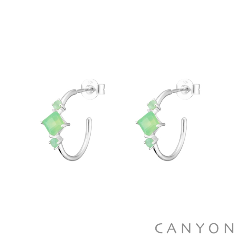 Boucles d'oreille Losange vert