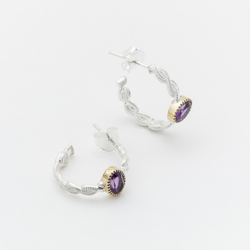 Boucles d'oreille Judsin violet