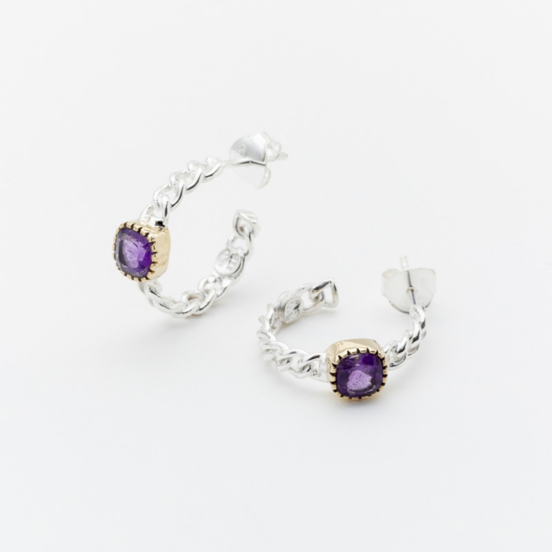 Boucles d'oreille Judsin violet