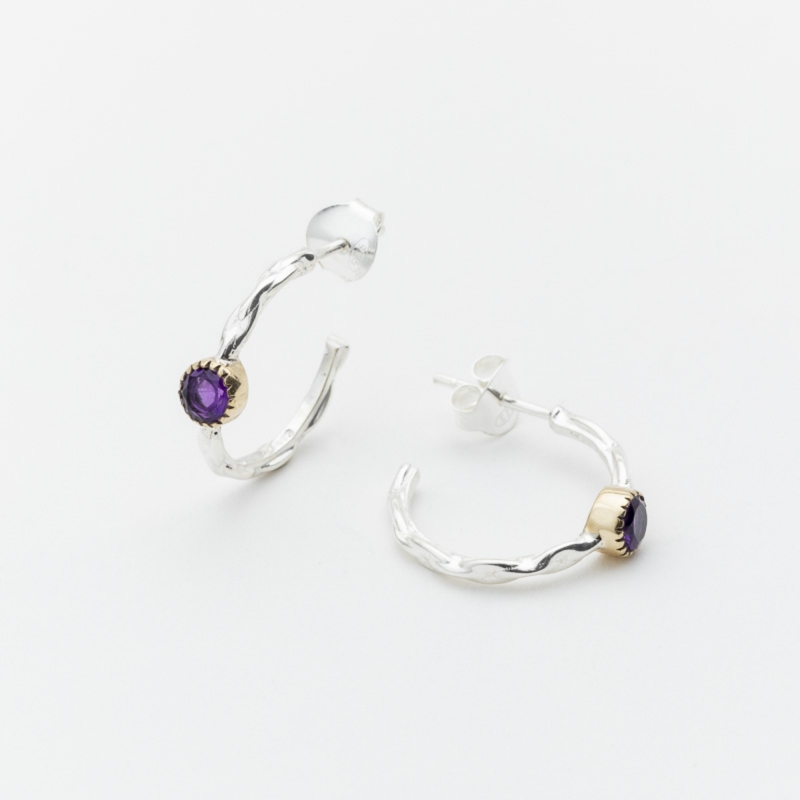 Boucles d'oreille Judsin violet