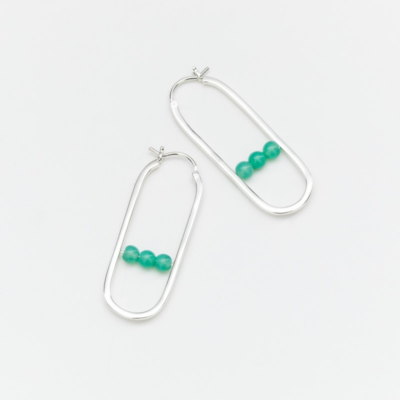 Boucles d'oreille Louane vert